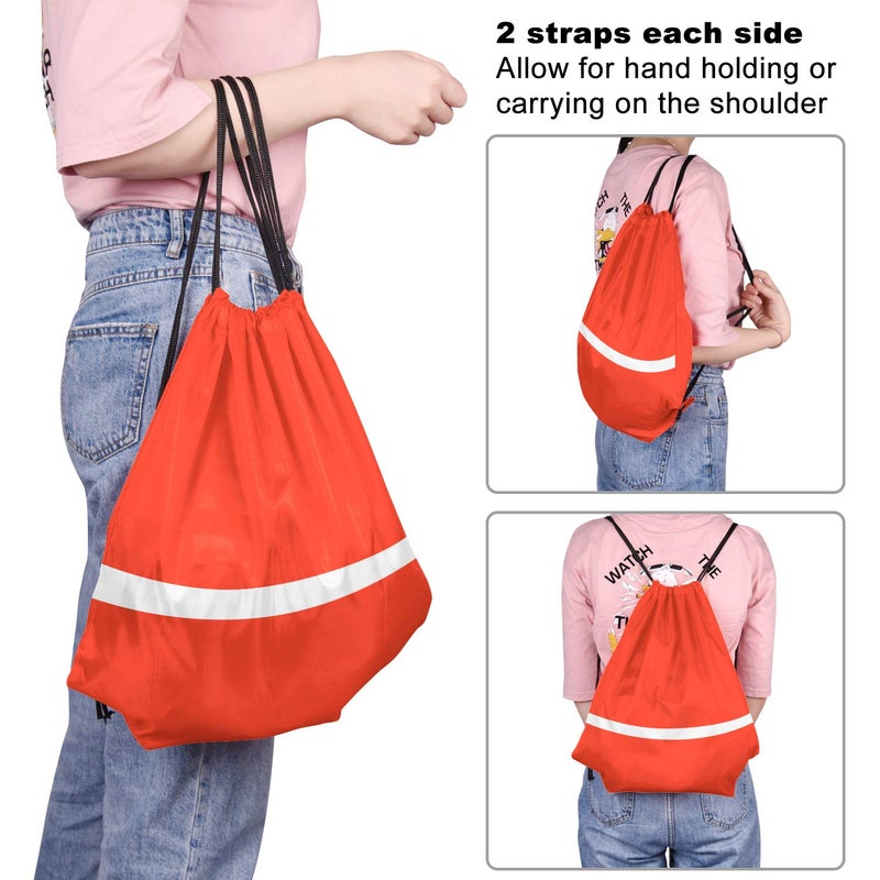 KUUQA 22 Pcs Drawstring Backpack Bag Bulk Reflective Backpack String Bags Cinch Sack Backpack for Team Yoga Sport Gym Traveling (11 Colors) - Image 5